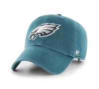 '47 NFL Philadelphia Eagles Clean Up Gorra de béisbol unisex con cierre de correa ajustable, talla única, logotipo del equipo, color verde Pacific, Pacific Green, Talla única