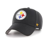 '47 NFL Pittsburgh Steelers MVP Gorra de béisbol unisex, cierre de velcro ajustable, talla única, logotipo del equipo, color negro, Negro , Talla única