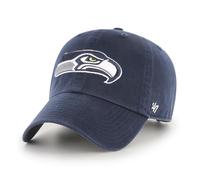 '47 NFL Seattle Seahawks Clean Up Gorra de béisbol unisex con cierre de correa ajustable, talla única, logotipo del equipo, color azul marino, azul marino, Talla única