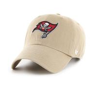 '47 NFL Tampa Bay Buccaneers Clean Up Gorra de béisbol unisex, cierre de correa ajustable, talla única, logotipo del equipo, color caqui, caqui, Talla única