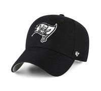 '47 NFL Tampa Bay Buccaneers MVP Gorra de béisbol unisex, cierre de velcro ajustable, talla única, logotipo del equipo, color negro, Negro , Talla única