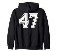 47, número Cuarenta y Siete Deportes de Equipo, gráfico Que Coincide con el gráfico Sudadera con Capucha