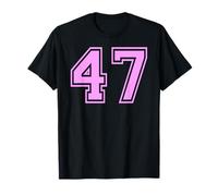 47 Número Cuarenta y Siete Deportes Varsity College Girl Matching Camiseta