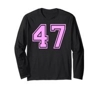 47 Número Cuarenta y Siete Deportes Varsity College Girl Matching Manga Larga