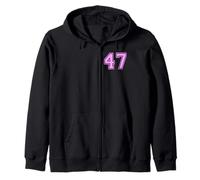 47 Número Cuarenta y Siete Deportes Varsity College Girl Matching Sudadera con Capucha