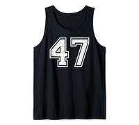 47 Número Cuarenta y Siete Equipos Deportes Grunge Varsity Matching Camiseta sin Mangas