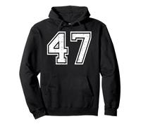47 Número Cuarenta y Siete Equipos Deportes Grunge Varsity Matching Sudadera con Capucha