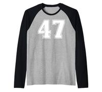 47 Número Cuarenta y Siete Equipos Deportivos gráfico Varsity Matching Camiseta Manga Raglan