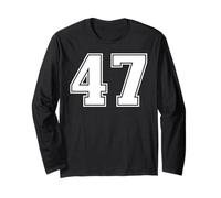 47 Número Cuarenta y Siete Equipos Deportivos gráfico Varsity Matching Manga Larga