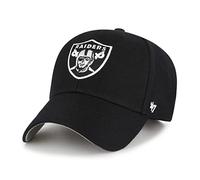 '47 Oakland Raiders Hat NFL Authentic Brand MVP Adjustable Velcroback Black Football Cap Adult One Size Men &; Women 85% Acrylic 15% Wool, Negro , Talla única