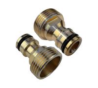 47449 - 2 Male Adapters 3/4'' - Quick Connector for Tap - External Thread - Tap Nose - Accessory/garden Tool/plumbing/irrigation - Brass Plated