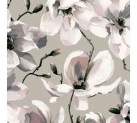 47466 - Flora Cerezo En Flor Gris Beige Blanco Galerie Papel Tapiz