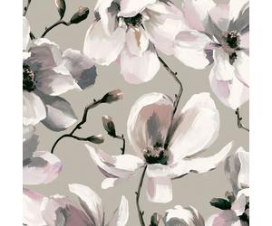 47466 - Flora Cerezo En Flor Gris Beige Blanco Galerie Papel Tapiz