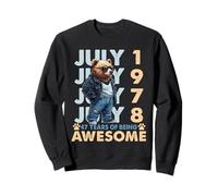47th Birthday Bear Legends July 1978 47 Years Old For Mens Sudadera
