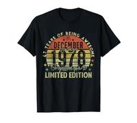 47th Birthday Gifts Vintage December 1978 47 Years Old Men Camiseta