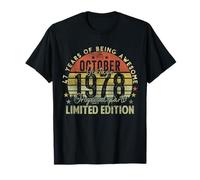 47th Birthday Gifts Vintage October 1978 47 Years Old Men Camiseta
