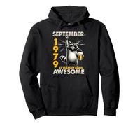 47th Birthday Raccoon September 1979 Vintage 47 Years Old Sudadera con Capucha