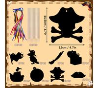 48/24 Tarjetas de Rascar con Temática Pirata para Fiesta Mágica , Manualidades DIY y Recuerdos para