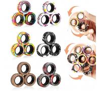 (48.9900)Juego de juguetes giratorios con anillo magnético de 3 piezas, anillos magnéticos para dedos, juguete
