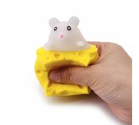 (48,9900) Juguete de broma para aliviar el estrés de mascotas, queso, ratón, queso, pellizco, bola divertida para