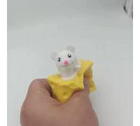 (48,9900)Para aliviar el estrés, queso para mascotas, ratón, queso, pellizco, Bola de estrés divertida, ventilación,