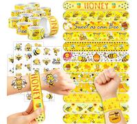 48 abejas 24 tatuajes temporales de abeja, 24 pulseras perfectas para cumpleaños, baby showers o recompensas en el aula, decoración ideal y regalos para niñas y niños