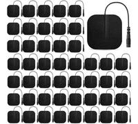 48 almohadillas de repuesto para unidades TENS/EMS, parches de electrodos superresistentes de alta calidad con rendimiento autoadhesivo para aliviar el dolor y los músculos, reutilizables hasta 50
