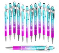 48 Bolígrafos Personalizados, Grabado de Texto Gratuito, Bolígrafo con Pantalla Táctil, Perfecto para Fiestas de Cumpleaños, Identidad Corporativa, Personalización - Bolígrafo Mediano de Tinta Negra