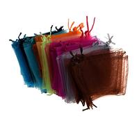 48 bolsas de organza con cordón, bolsas de regalo, colores surtidos, 4 x 5 pulgadas