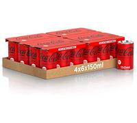 48 botes de bebidas carbonatadas de Coca Cola Zero Sugar Mini 150 ml Softrinkrink