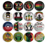 48 botones Juneteenth, 4,4 cm, insignias Happy Juneteenth a granel, día de la libertad, 19 de junio de 1865, suministros de fiesta, rellenos de bolsas, regalos de juneteenth afroamericanos negros
