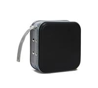 48 capacidades CD/DVD caso de almacenamiento titular carpeta organizador portátil cremallera plástico duro CD/DVD casos organizador cartera libro para coche oficina en casa viaje (negro)