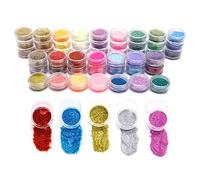 48 Colores Purpurinas Polvos Brillo Glitter Brillantina en Polvo Arte de Uños Decoración