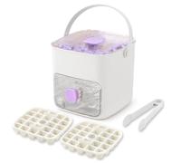 48 Cube Double Deck Portable Ice Maker with Easy-Press Lid & Tongs (Purple)