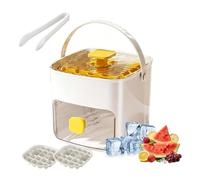 48-Cube Ice Cube Tray with Press Lid & Storage Bin, 2-in-1 Double Layer Silicone Ice Maker Set, Easy Release Ice Mold with Scoop and Tongs For Whiskey, Cocktail (A)