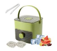 48-Cube Ice Cube Tray with Press Lid & Storage Bin, 2-in-1 Double Layer Silicone Ice Maker Set, Easy Release Ice Mold with Scoop and Tongs For Whiskey, Cocktail (C)