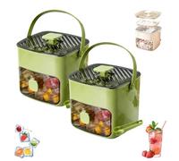48 Cubos Máquina De Hielo Con Tapa Easy-Press Máquina De Hielo Portátil Doble Nivel, Cubitera Portátil, Bandeja De Hielo Con Cajón, Molde De Cubitos De Alta Capacidad Para Cócteles Y Fiestas (2 pcs-1)