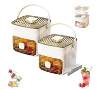 48 Cubos Máquina De Hielo Con Tapa Easy-Press Máquina De Hielo Portátil Doble Nivel, Cubitera Portátil, Bandeja De Hielo Con Cajón, Molde De Cubitos De Alta Capacidad Para Cócteles Y Fiestas (2 pcs-3)