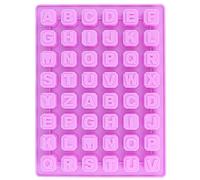 48-Grid Alfabeto molde de chocolate, molde de silicona bandeja hornear molde pastel decoración para chocolate dulces galletas hielo cubos de fabricación