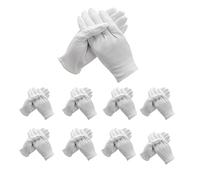 48 guantes de algodón blanco para hidratar las manos secas, eccema cosmético, spa de manos e inspección de joyas de monedas, guantes de comprobación, guantes de forro elástico para servir guantes