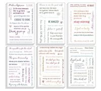 48 hojas de pegatinas inspiradoras para planificar, conversaciones pequeñas para diario, suministros de álbumes de recortes, palabras motivacionales, letras escritas a mano, guiones escritos a máquina, 8 estilos (coloridos)