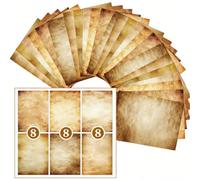 48 Hojas Papelería Vintage, A4 Pergamino Papel De Copia con Impresión A Doble Cara, Retro Papel Antiguo 100 g/m² para Escribir Cartas, Proyectos De Manualidades, Invitaciones Y Mapas Del Tesoro