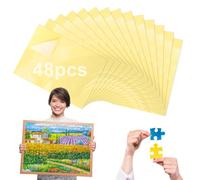 48 Hojas Puzzle Transparente Papel Adhesivo Doble Cara Lámina Autoadhesiva Rompecabezas Asegurar y Proteger Puzzles Fotos y Postales(25 × 18 cm)