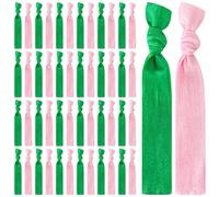 48 lazos para el pelo rosa y verde, correas elásticas que no dejan rastro, accesorios para cabello grueso, fino, rizado y cola de caballo, para niña, hija, cumpleaños, fiesta familiar