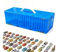 48 Mini Pull-Back with Built-in Garage Set, Friction-Powered Die-Cast Vehicles with Fold-out Racing Map, for Boys and Girls (#3)