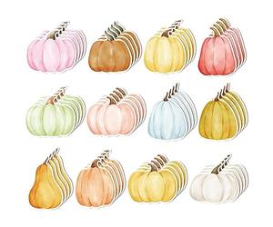 48 notas adhesivas bohemias de calabaza, coloridas acuarelas, con forma de calabaza, autoadhesivas, extraíbles, para trabajo, estudio, escuela, oficina, suministros para el hogar, regalo para