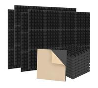 48 paneles acústicos de espuma - Absorbente de sonido eficaz de alta densidad 30 × 30 × 2.5 cm para casa, estudio de grabación y decoración de juegos, pirámide