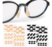 48 pares de almohadillas nasales para lentes, almohadillas suaves y cómodas para la comodidad de los anteojos, espuma suave antideslizante autoadhesiva, 12 hojas