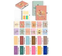 48 Pcs Christian Gifts for Women & Teens, 24 Sets Rustic Wildflower Bible Verse Spiral Notebooks with Pens & Sticky Notes, Scripture Journals for Bible Study, Church Retreats Favors (5.5 x 4.7 Inch)