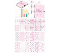 48 Pcs Coquette Aesthetic Gifts for Teen Girls, 24 Sets Cute Pink Bow Spiral Notebooks with Pens & Sticky Notes, Preppy Journals for Birthday Party Favors, Back to School Supplies (5.5 x 4.7 Inch)